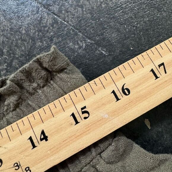 Anrabess Women’s Green High Rise Wide Leg Linen Blend Pants Size Large - Picture 8 of 12